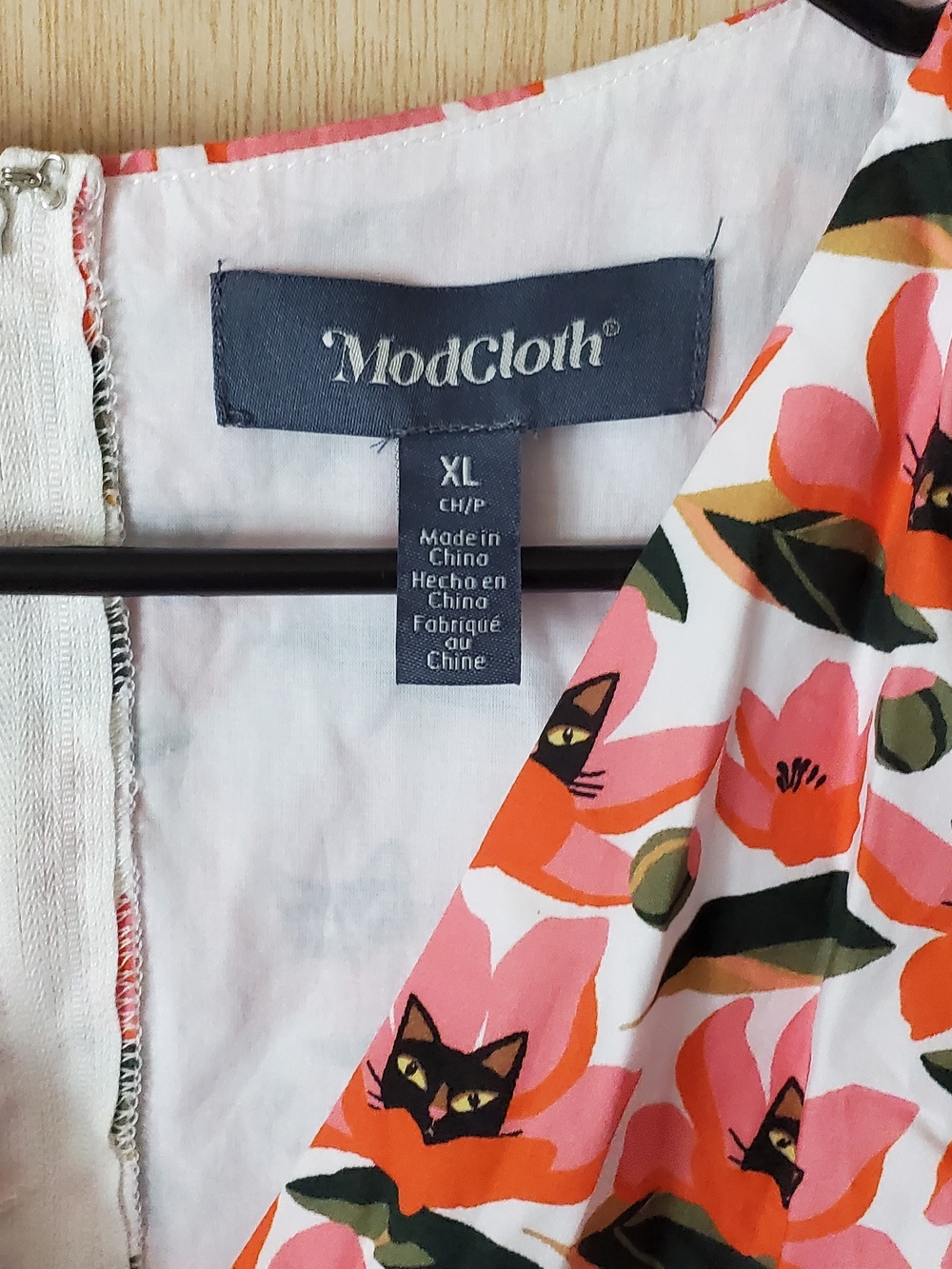 ModCloth Instant Energy Faux-Wrap Dress in Hide & Purr Cat Print, Size XL GUC - Picture 9 of 9